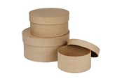 Kreativitet & Hobbyartikler - Creativ Company Round Boxes Papier-mache 3pcs. - 263700