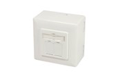 Netværkstilbehør - LogiLink NP0124 Cat.6A wall outlet 2 x RJ45 shielded with backbox pure white - NP0124