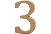 Kreativitet & Hobbyartikler - Creativ Company Number 3 MDF 13cm 1pc. - 56341