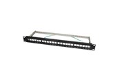 Netværkstilbehør - LogiLink 19" Patch panel for 24 keystone jacks 1U unloaded black - NK4042
