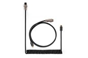 Tastatur - Keychron Coiled Aviator USB-C Cable Straight - Black - Opgraderings tilbehør - Sort - Cab-B
