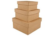 Kreativitet & Hobbyartikler - Creativ Company Square Boxes Papier-mache 3pcs. - 263720