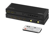Skærm & Lyd switch - LogiLink HDMI switch 4x2-Port matrix 4K/60 Hz HDR ARC extract scaler RC - HD0049