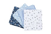 Kreativitet & Hobbyartikler - Creativ Company Patchwork Fabric Blue 45x55cm 4pcs. - 441835