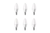 Lyskilder - Philips LED pære Kerte 4,9W/827 (40W) 6-pak E14 - 929003541136