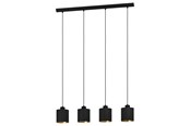 Lamper - EGLO ZARAGOZA pendel 4xE27 L925, sort/guld - 900148