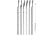 Køkkentilbehør - WMF Baric straw 6 pcs. 24 cm curved w. brush - 0608966040