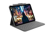 Tastatur - Logitech Slim Folio - keyboard and folio case - QWERTY - UK - oxford grey - Tastatur & Folio sæt - Engelsk - UK - Grå - 920-011429