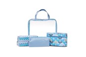 Anden personlig pleje - Studio 4-part cosmetic bag set in blue and transpa - 10766-13