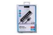 USB hub - Vivanco - hub - 7 ports USB hub - 7 ports - Sort - 36661