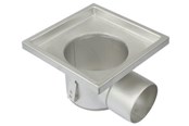 Afløb - Blücher lav industriafløb vandret Ø110/250mm udløb. Til beton & fliser. Rustfrit stål - 726.401.110