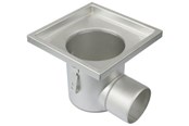 Afløb - Blücher industriafløb vandret Ø110/250mm udløb. Til beton & fliser. Rustfrit stål - 763.401.110