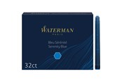 Skrive- og Tegneværktøjer - Waterman fyldepen genopfyldning blækpatroner | Lang standard | Serenity Blue | 32 Antal - S0713001