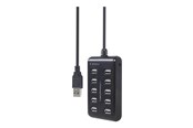 USB hub - Gembird UHB-U2P10P-01 - hub - 10 ports USB hub - 10 ports - Sort - UHB-U2P10P-01