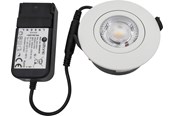 Lamper - Nordtronic Low Profile Flexible G2 Ø75 med driver, 6W, 3000K, mat hvid - 35711013