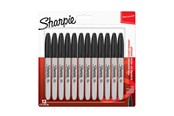 Skrive- og Tegneværktøjer - Sharpie Permanent Markers | Fin spids | Sort | 12 styk - 1996111
