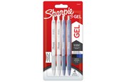 Skrive- og Tegneværktøjer - Sharpie S-Gel | Gelpenne | Medium spids (0.7mm) | Frost Blue & White Pearl hylstre | Sort & blåt blæk | 4 styk - 2162647