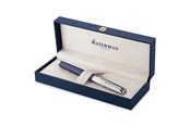 Skrive- og Tegneværktøjer - Waterman Undtagelse Fountain Pen | Metal & blå lak med palladiumkant og ætset hætte | 18K guld medium nib | Gaveæske - 2166316