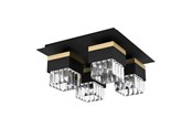 Lamper - EGLO Barrancas Loft 4L/E14 Sort/Guld/Krystal - 900302