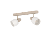 Lamper - EGLO CORATO spotskinne 2L, sand/hvid - 900715