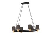 Lamper - EGLO EDALE LANGBORD 6L E27 L1080 SORT/TRÆ/CAPPUCCINO - 43782