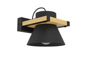 Lamper - EGLO Maccles Væg E27 Sort/Natur - 43958