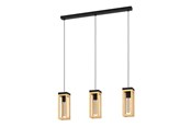 Lamper - EGLO Nafferton Langbord 3Xe27 Sort/Træ - 43744