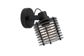 Lamper - EGLO Segovia Væg/Loft E27 Sort/Natur - 900739