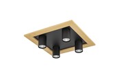 Lamper - EGLO Valcasotto 1 Loft 4L Gu10 Sort/Træ - 900435