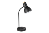 Lamper - EGLO VERADAL-QI bordlampe med touch, sort/træ - 900628