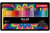 Hobby artikler - STABILO  Pen 68 Arty, metalæske med 66 farver *DEMO* - 204073
