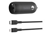 Mobil - Adaptere & Opladere - Belkin BoostCharge 30W USB-C Car Charger + USB-C to Lightning cable - CCA004BT1MBK-B5