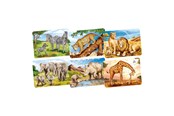 Puslespil - Goki Wooden Mini Puzzle - Wild Animals Floor - 57419
