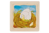Puslespil - Goki Wooden Layer Puzzle - Kip Wood - 57521