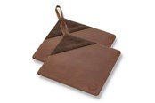 Køkkentilbehør - Pillivuyt Potholder 20.5 x 20.5 cm 2 pcs Brown Canvas/Leather - 29575