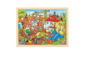 Puslespil - Goki Wooden Jigsaw Puzzle - Construction Site 96p Wood - 57670