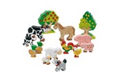 Trælegetøj - Goki Wooden Farm Animals 14pcs. - 53034