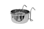 Fuglebure, huse & tilbehør - Dogman Madskål i rustfrit stål med burholder 600ml - 976347
