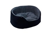Hunde - Dogman Pet Bed Sherpa High Rim Black Large 70x53x25cm - 805089
