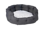 Hunde - Dogman Pet Bed Classy Memory Foam Oval Grey XL 84x80x34cm - 805667