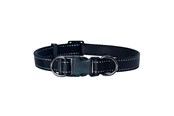 Hunde - Dogman Nylon Hundehalsbånd Iris Sort Large 20mmx35-60cm - 123002