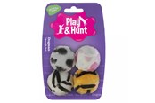 Katte - Dogman Cat Toy Plush Covered Ball 4cm (4-Pack Assorted) - 331209