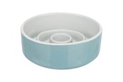 Hunde - Trixie Slow Feeding Ceramic Bowl 0.9 l/ø 17 cm grey/blue - TX24521