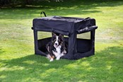 Hunde - Dogman Milou Canvas Crate Black Medium 60x42x42cm - 375601