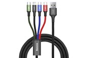 USB kabel - Baseus Fast USB Cable 4in1 2xUSB-C / Lightning / Micro 3.5A 1.2m - Black - CA1T4-B01