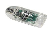 Hukommelseskort - adapter og kortlæser - Hama "8in1" USB 2.0 Card Reader SD / microSD transparent - 91092