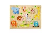 Puslespil - Small Foot - Wooden Stud Puzzle Zoo 9pcs. Wood - 4763