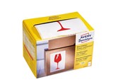 Emballeringsmaterialer - Avery Informationsetiketter m/symbol "Forsigtig", 100 x 74 mm, 200 Etiketter, Hvid - 7251