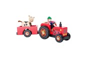 Rolleleg - Small Foot - Wooden Tractor with Trailer Red and Trailer Red and Play Figures 4dlg. - 10316