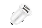Mobil - Adaptere & Opladere - Baseus Grain Pro Car Charger 2x USB 4.8A (white) - CCALLP-02